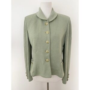 St. John Green Button Down Jacket